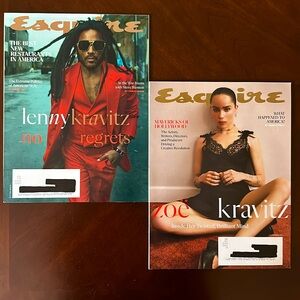 Esquire Magazine Zoe Kravitz Sept 2024 & Lenny Kravitz Winter 2023/2024 Bundle